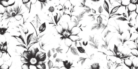 Floral Monochrome Design: A beautiful grayscale floral pattern. It exudes a timeless, elegant, and delicate aesthetic that suits various creative applications.