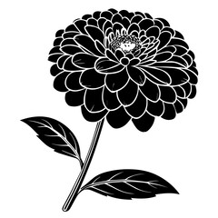 Elegant dahlia flower line art illustration for modern design projects and creative floral templates