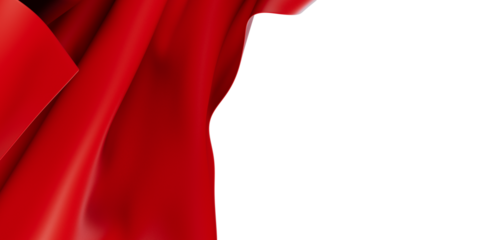 Elegant red fabric flowing in a dynamic, eye-catching visual. Perfect for graphic design, backdrops, and creative projects. High-quality texture