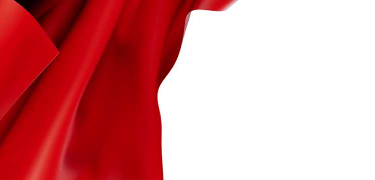 Elegant red fabric flowing in a dynamic, eye-catching visual. Perfect for graphic design, backdrops, and creative projects. High-quality texture