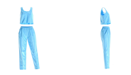 Trendy blue outfit, comfy fashion apparel for modern lifestyle