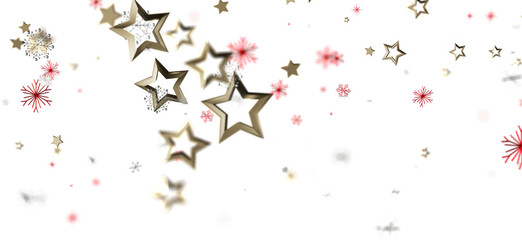 Elegant Christmas and Holiday background with gold stars and snowflakes, perfect for festive designs and celebrations. Great for seasonal projec