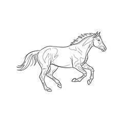 Dynamic horse outline illustration galloping gracefully animal art vector sketch vector