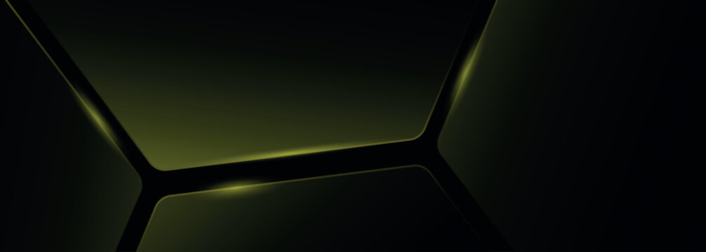 Modern futuristic tech abstract background with yellow 3D hexagon shapes. Honeycomb design vector background for promotional banners, advertisements and social media. VOL. 6