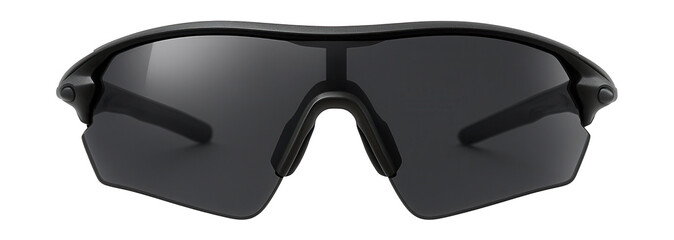 Aerodynamic cycling sunglasses with dark gray lenses.