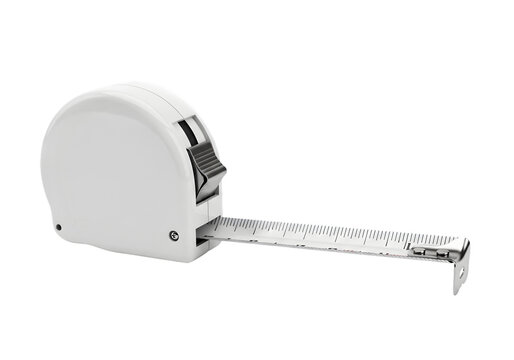 White Tape Measure Extended mockup isolated on transparent background
