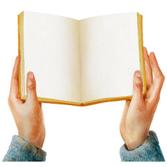 open book in hands