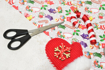 Festive Christmas Crafting with Handmade Mitten and Fabric