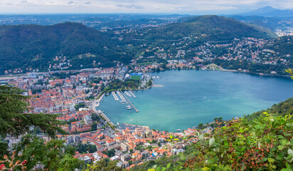 Lake Como with Como and blue lake
