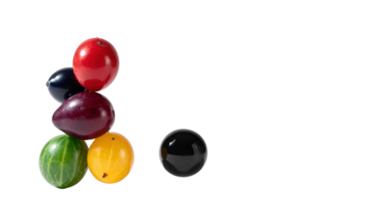 Vibrant colorful fruits stacked for healthy lifestyle concept