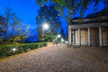 View of the Sacro Monte di Orta (Piedmont, Northern Italy). Is a christian worship place, dedicated to St. Francis of Assisi, and UNESCO heritage site since 2003.