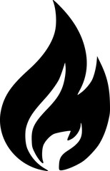 Elegant Flame Silhouette Icon for Power, Warmth, and Inspiration Theme