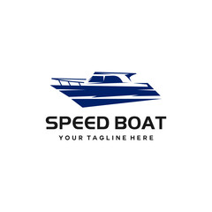 Blue Yacht Boat Logo Design Vector Symbol Illustration, icon.  Suitable for your design need, logo, illustration, animation, etc.