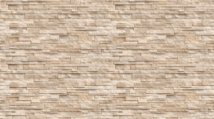 SEAMLESS beige stone brick wall background, tileable texture, full frame stone pattern.