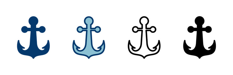 Anchor icon vector isolated on white background.Anchor symbol logo. Anchor marine icon.