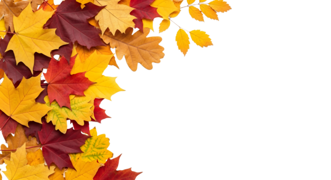 Vibrant Autumn Leaves Adorn a Corner, Celebrating the Golden Season's Rich Palette and Natural Beauty, Ideal for Festive Designs