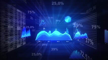 Abstract Digital Business Data Analysis and Financial Market Interface - Powered by Adobe