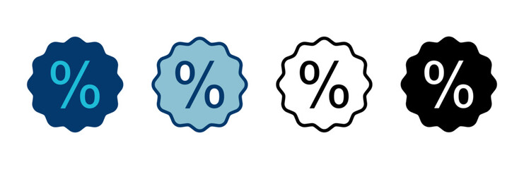 Discount icon vector isolated on white background. Discount tag icon.