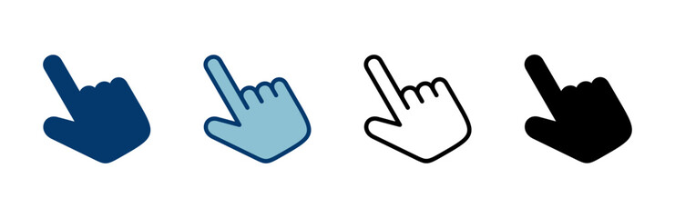 Obraz premium Hand cursor icon vector isolated on white background. Hand click icon. Finger pointer vector