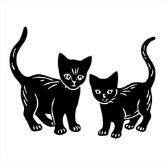 vector illustration of a black cat