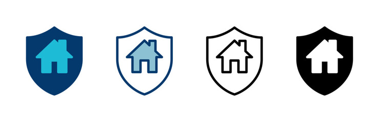 Obraz premium Home insurance icon vector isolated on white background. home protection icon