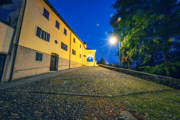 View of the Sacro Monte di Orta (Piedmont, Northern Italy). Is a christian worship place, dedicated to St. Francis of Assisi, and UNESCO heritage site since 2003.