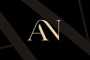 AN or NA letter logo icon design. Classic style luxury initials monogram.