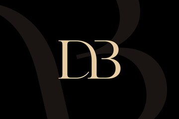 DB or BD letter logo icon design. Classic style luxury initials monogram.