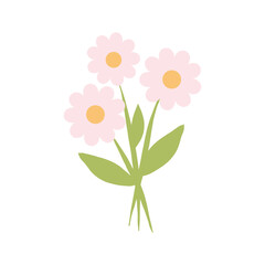 Pink Daisy Bouquet Clipart for Spring Wedding Invitations and Mother's Day Cards
