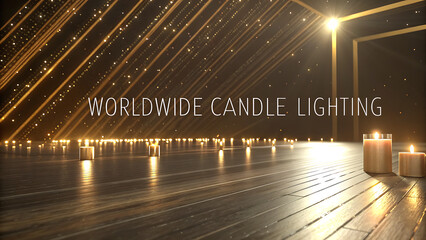 Enchanting ambiance of a geometric space illuminated by a thousand flickering candle lights creating a warm and reflective atmosphere