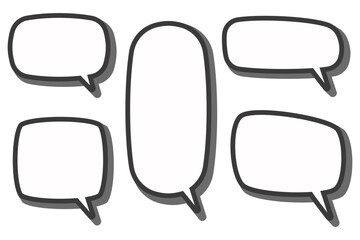 Speech bubble set. Comic balloons for text messages. Vector cloud boxes for dialog. Cute frames for conversation isolated on white background. Design elements.