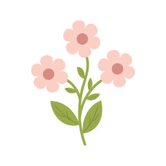 Sweet Pink Daisy Flower Illustration for Spring Card and Print Design