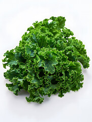 Fototapeta premium fresh green kale leaves isolated on white background