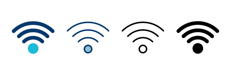 WIFI Icon vector isolated on white background. signal vector icon. Wireless and wifi icon or sign for remote internet access