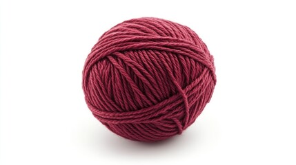 Red yarn ball on white, crafting or DIY