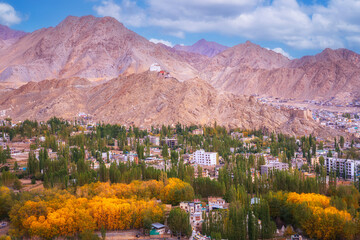 Autumn Landscape view of Ladakh India.Himalayas, Leh Ladakh, Northern India.