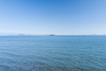 The seaside around Nagasaki in Asia, Japan, Kyushu, Nagasaki, in summer, on a sunny day.