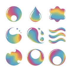 Fototapeta premium Colorful abstract vector icons and design elements set