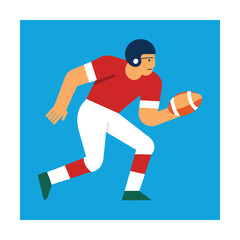 Fototapeta premium Football player running with striped ball athlete sport