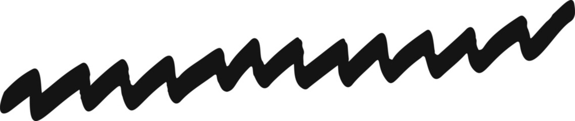 Zigzag shaped straight handwritten line