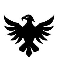 Black Eagle Silhouette with Spread Wings.
