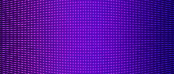 Obraz premium LED screen background. TV pixel panel light. Dotted display texture. Vector gradient pattern in purple and blue.