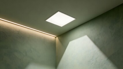 Interior corner with ceiling light