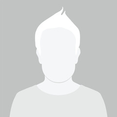 Monochrome simple gray avatar icon,  default male avatar profile. Avatar for social media profiles. Vector