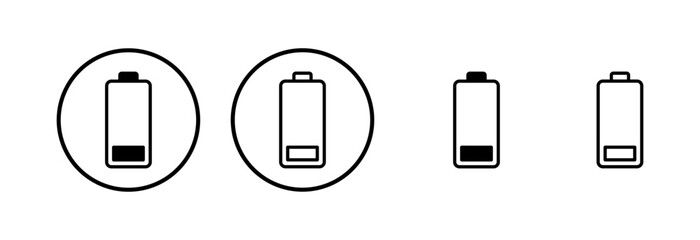 Battery icon logo design. battery Charging sign. battery charge level