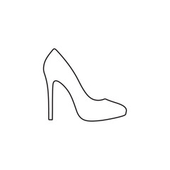 Vector outline icon of high heel shoe