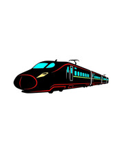bullet train. Silhouette