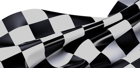 A high-quality image of a checkered flag waving with dynamic lines. Symbol of speed, racing, victory, and competition. Perfect for design, illus