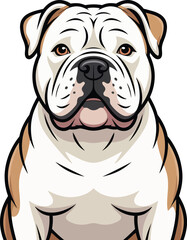 Obraz premium Cute cartoon a illustrator vector American bulldog