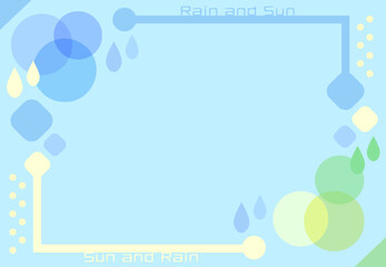 雨と太陽のフレーム背景素材